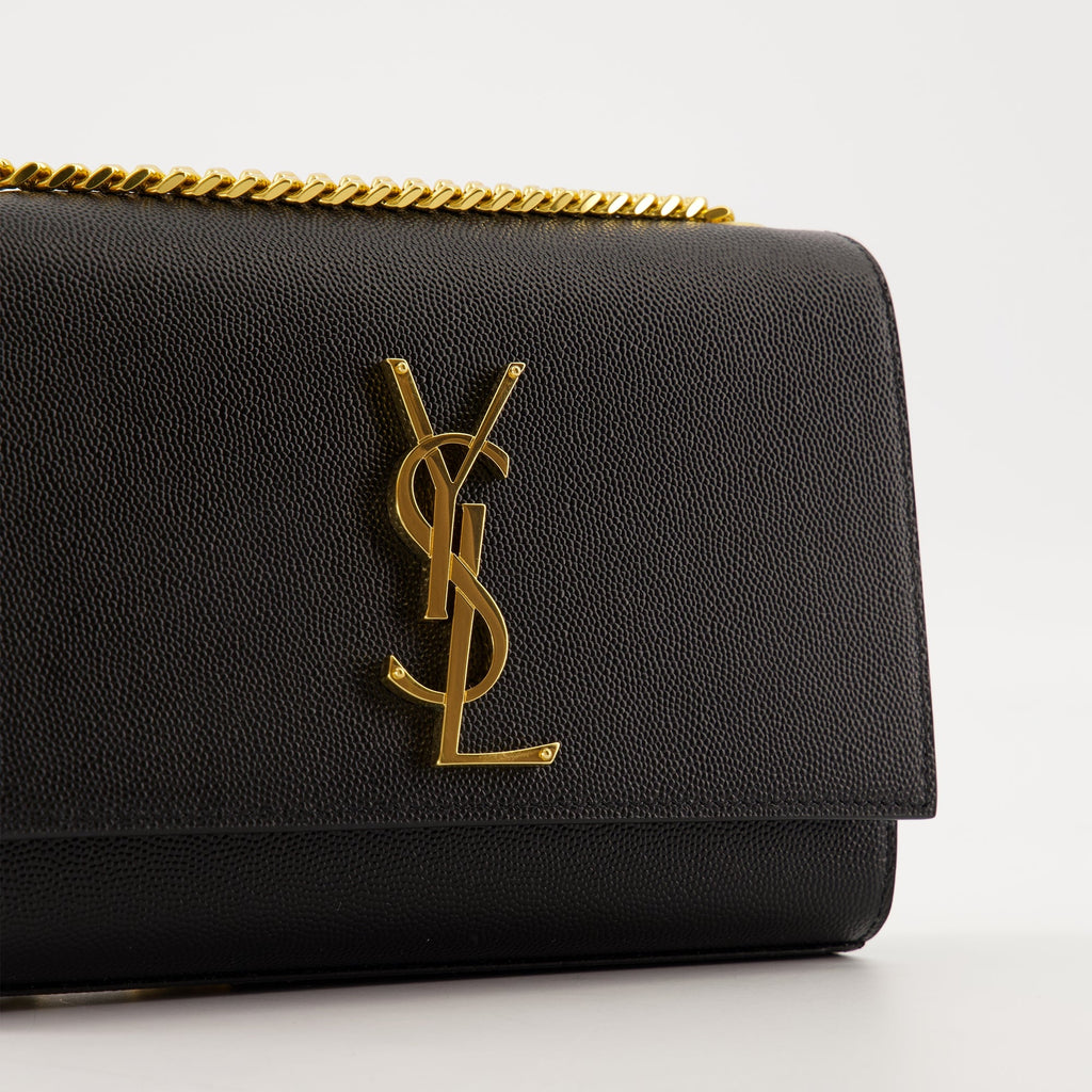 le sac kate small noir et dore saint laurent women 15432055292284