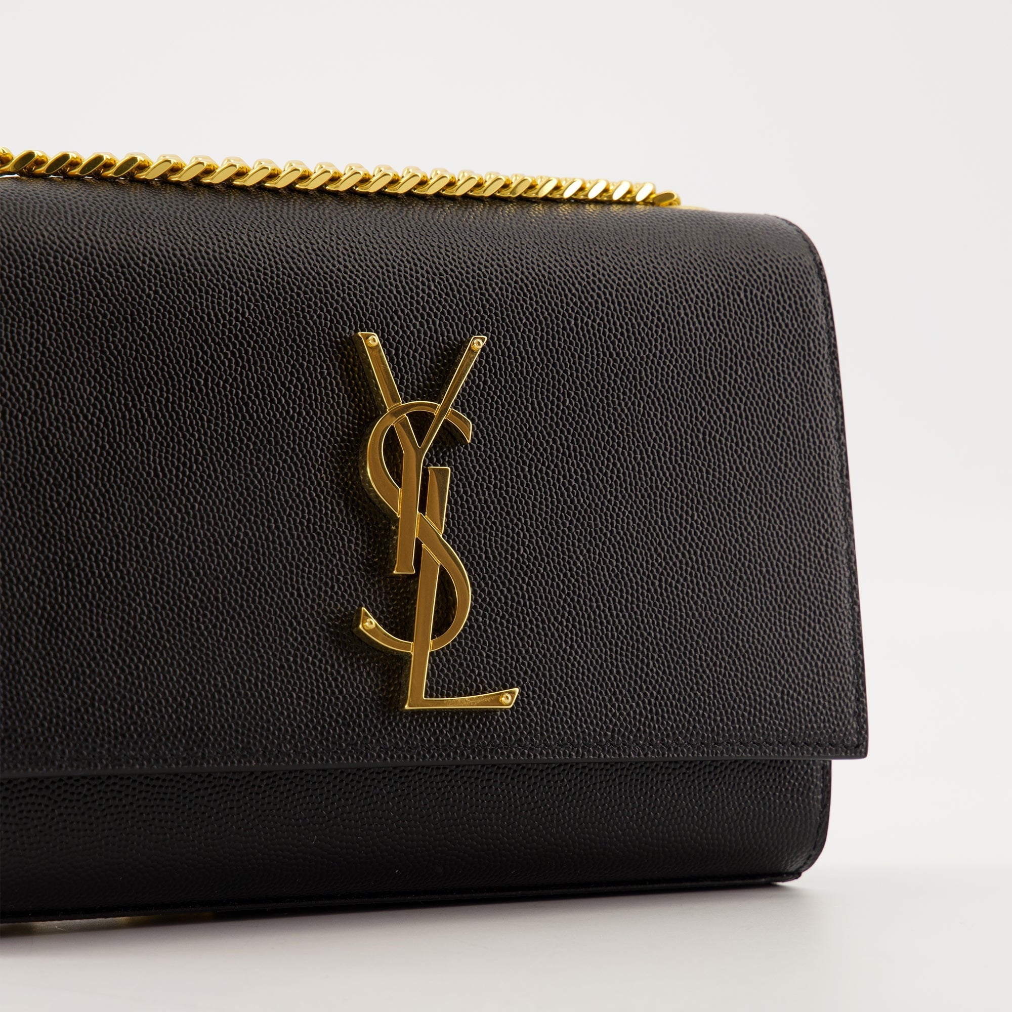 le sac kate small noir et dore saint laurent women 15432055292284