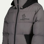 Image of Quilted Gray Jacket with Logo Patch by Moncler Grenoble for Men - Season Autumn-Winter 2024 - Detail View 5
