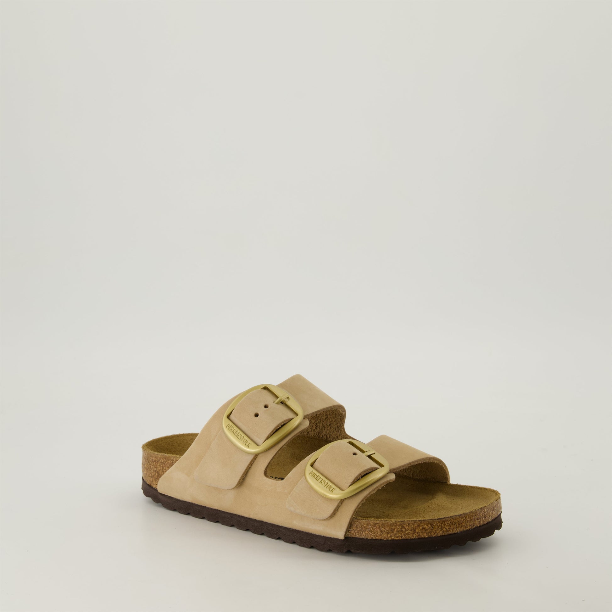 Arizona sandals, big buckle, beige sandals, leather footwear, anatomical footbed