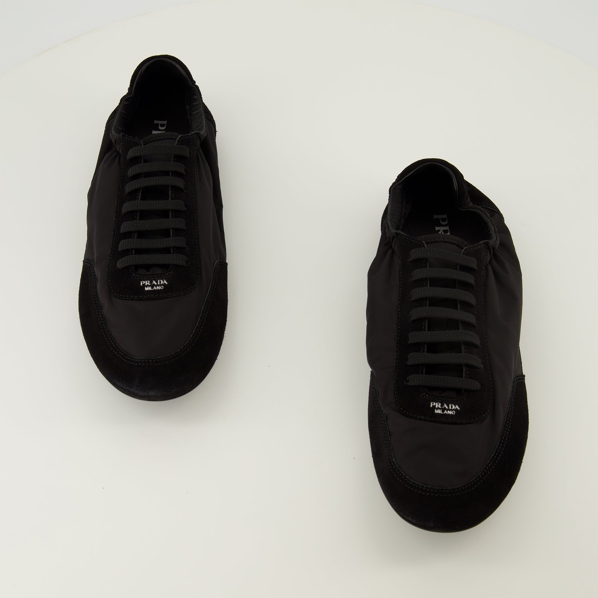 Prada sneakers, black sneakers, Re-nylon footwear, luxury sneakers, men's sneakers