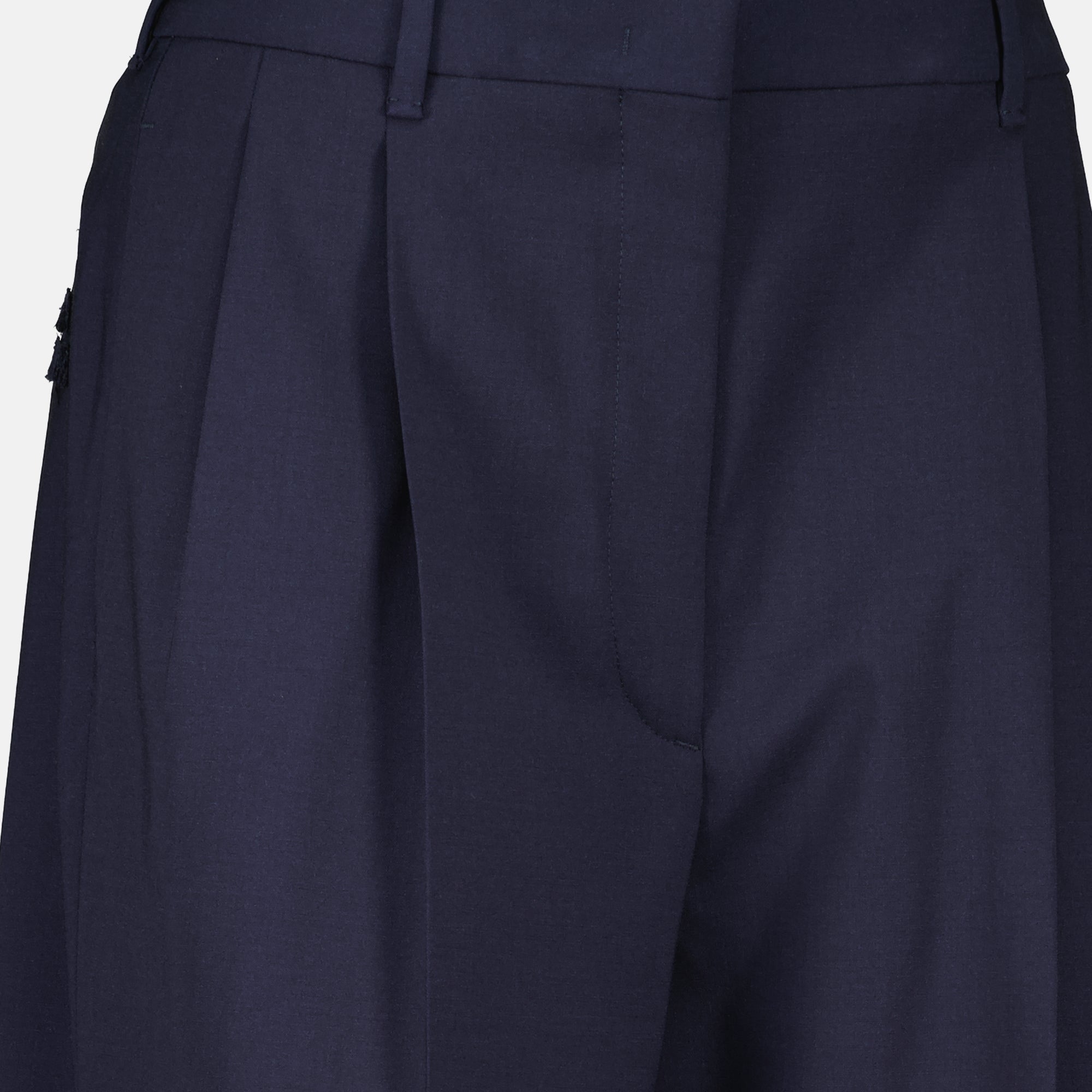 navy wool trousers, Miu Miu clothing, wide cut trousers, spring summer collection, designer fashion