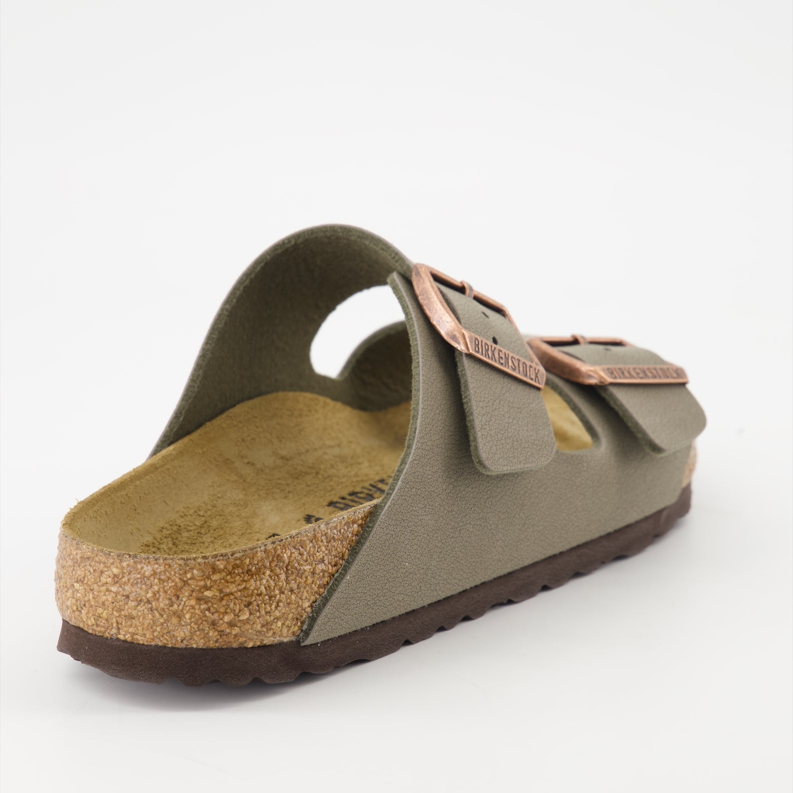 Birkenstock slides, Arizona Birko-Flor, Taupe slides, comfortable footwear, luxury slides