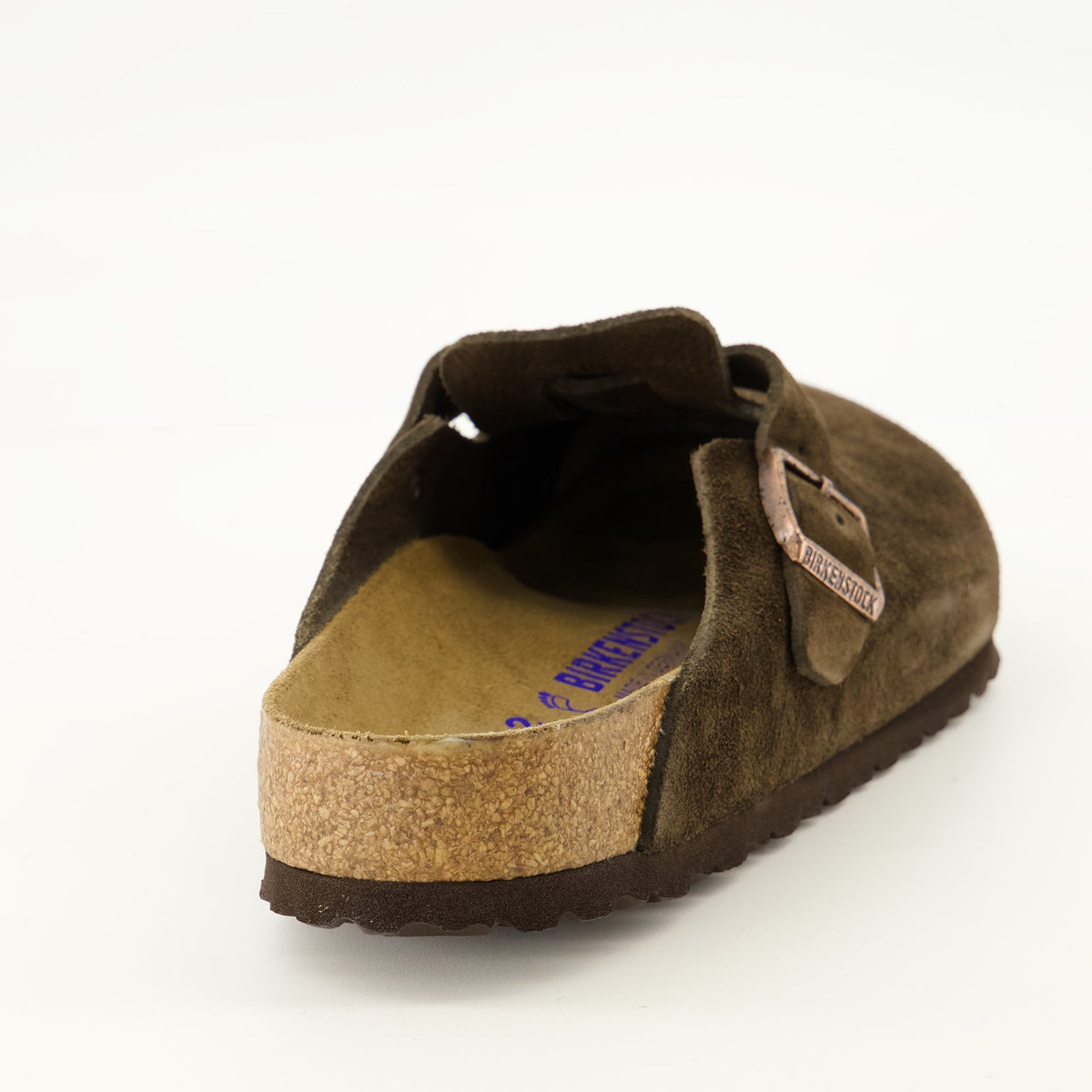 Clog Boston em camurça castanha