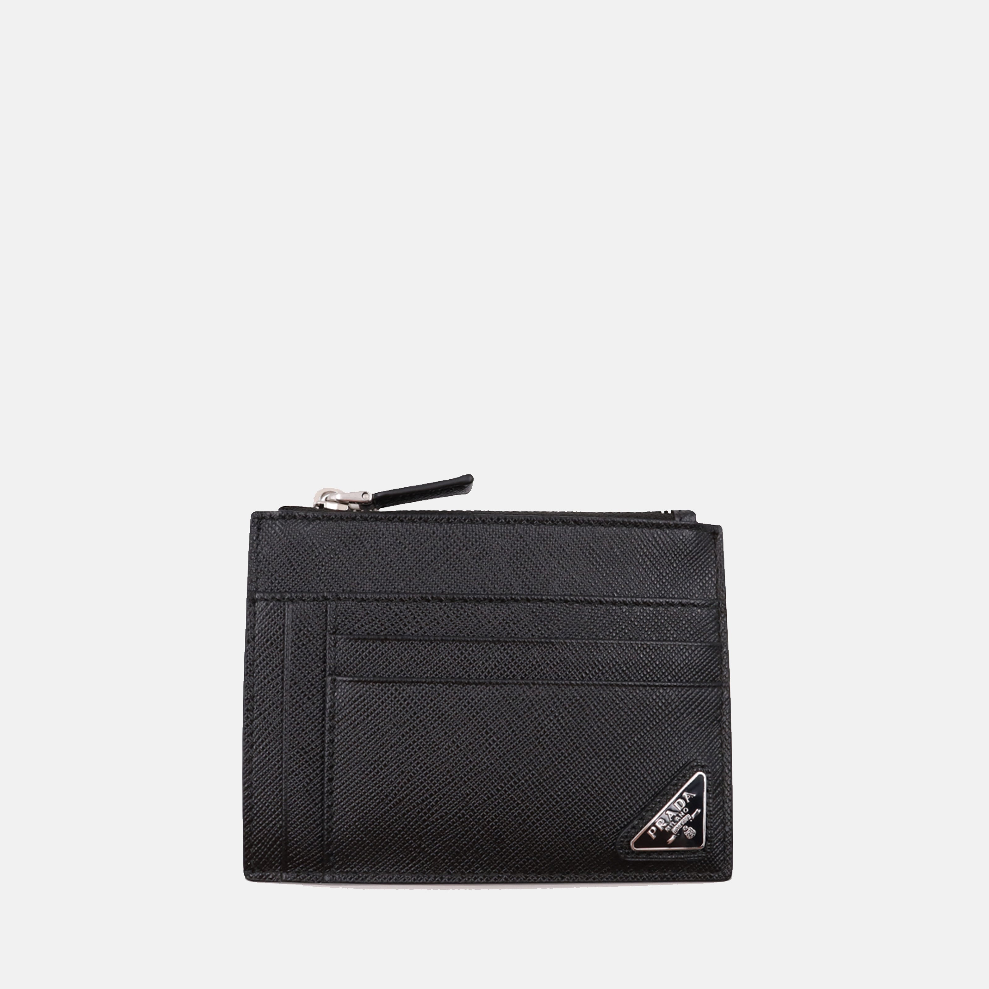 Prada card holder, Saffiano leather wallet, black card holder, men's accessories, minimalist wallet