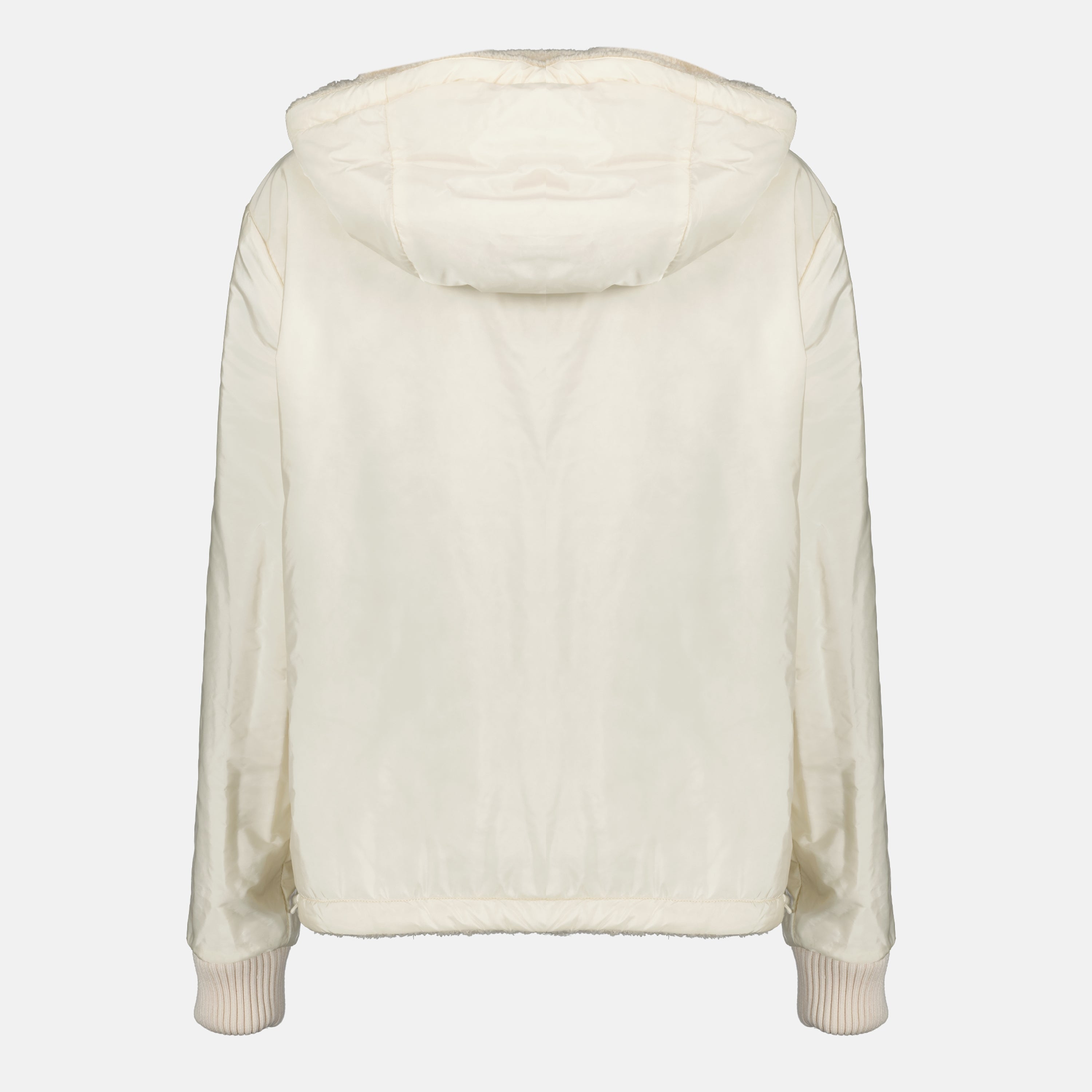 Moncler sweatshirt, teddy zip sweatshirt, reversible jacket, Autumn-Winter collection, beige sweatshirt