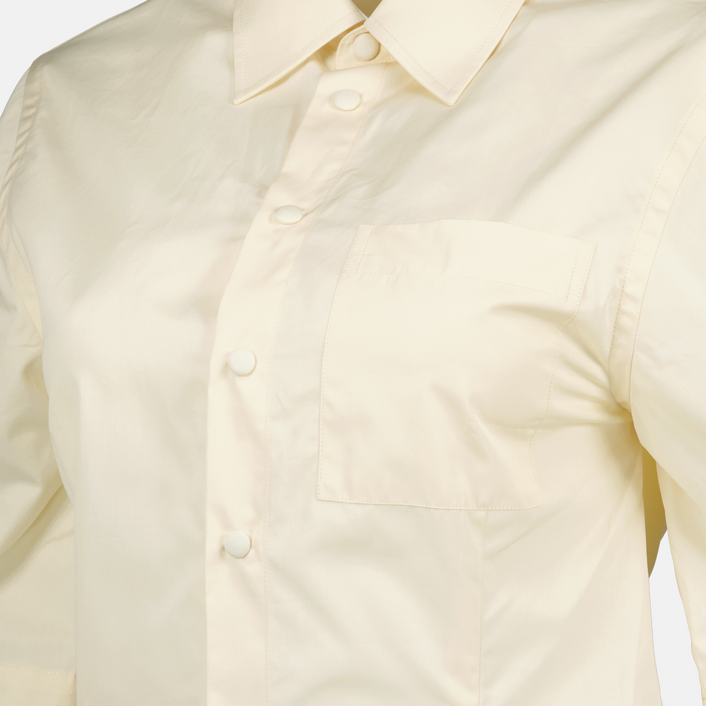 pastel yellow shirt, cotton shirt, AMI Paris, fitted shirt, Spring-Summer collection