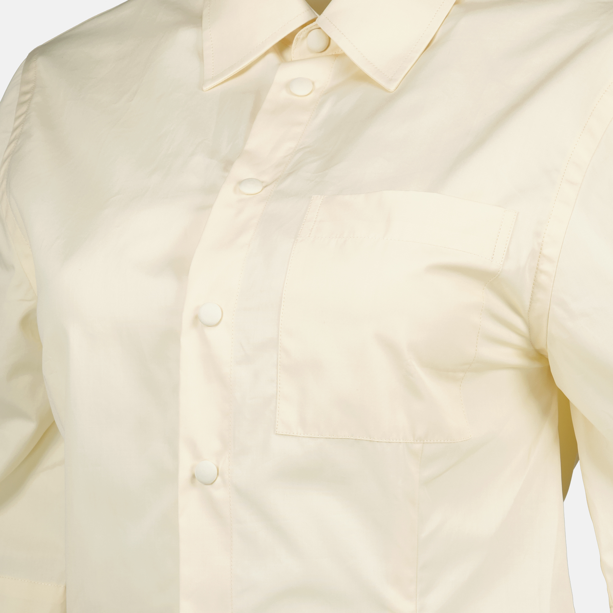 pastel yellow shirt, cotton shirt, AMI Paris, fitted shirt, Spring-Summer collection