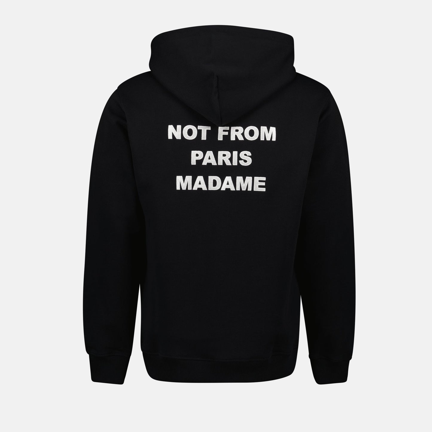 Black hoodie, Cotton hoodie, Unisex fashion, Slogan hoodie, Drôle de Monsieur