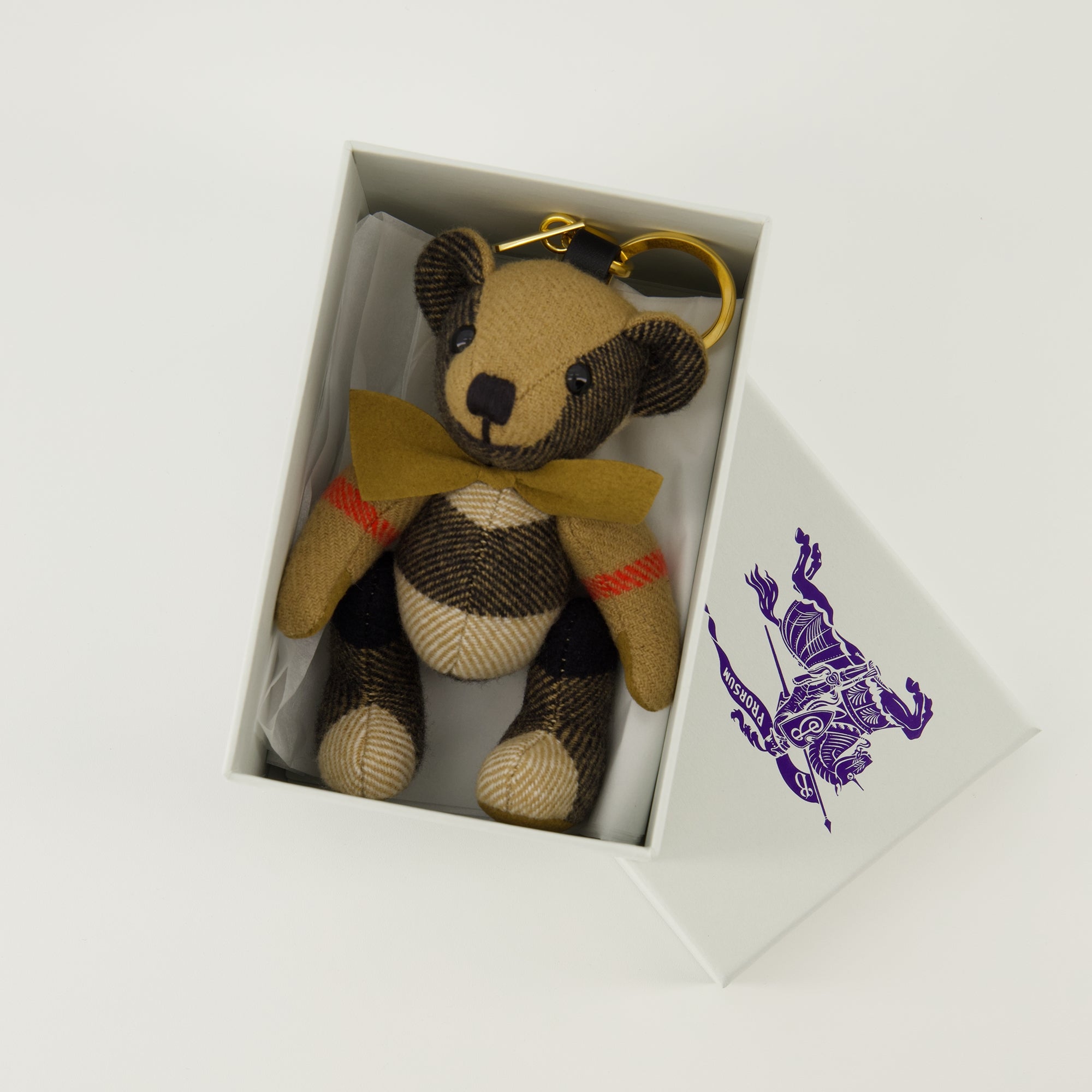 Image du porte-clés Thomas Bear Check de Burberry pour femmes - Saison Printemps-Été 2026 - Détail vue 2