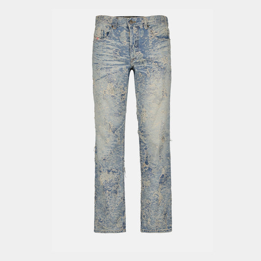 Distressed denim jeans, blue-grey jeans, Diesel jeans, Fall-Winter denim, modern denim style