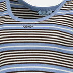 Bild des gestreiften blauen Tanktops von Prada für Frauen - Saison Frühling-Sommer 2026 - Detailansicht 1
