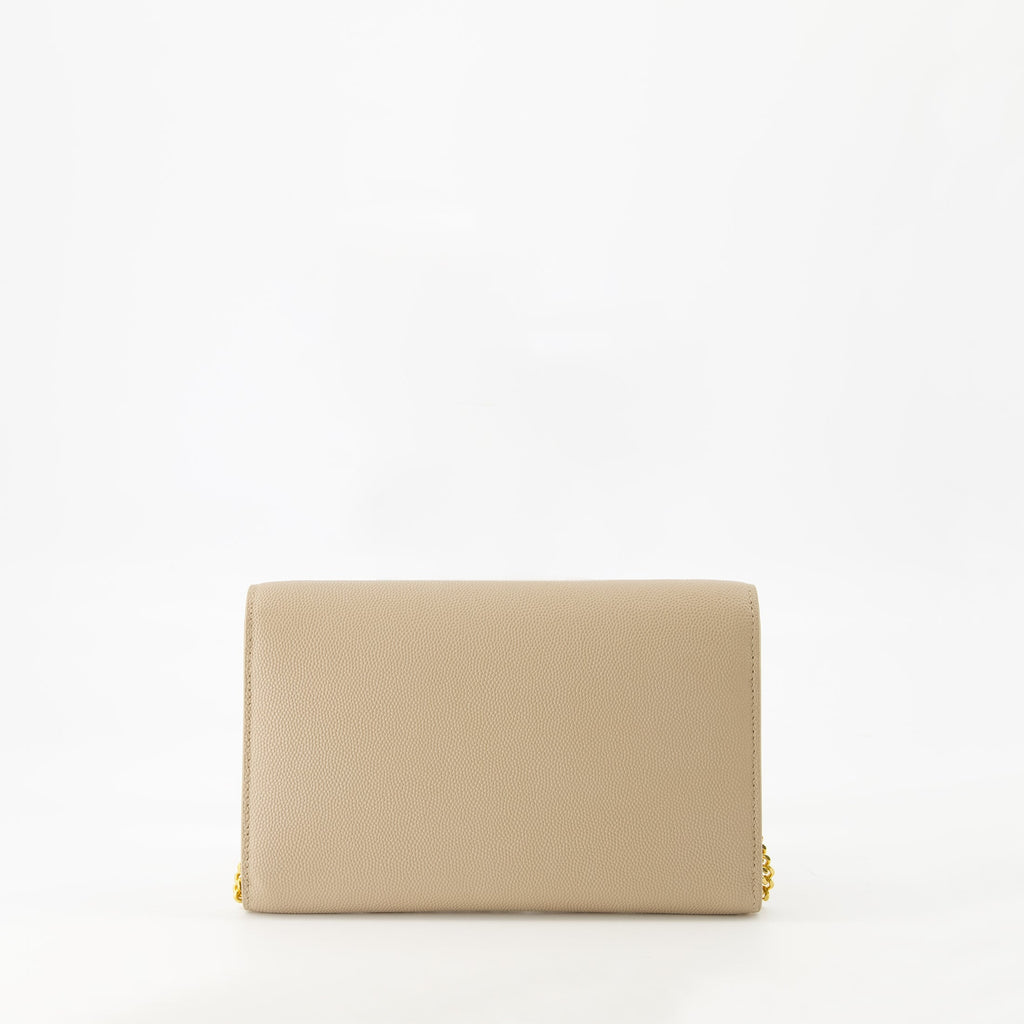 Image of Uptown Beige Chain Pouch by Saint Laurent for Women - Season Spring-Summer 2025 - Back View