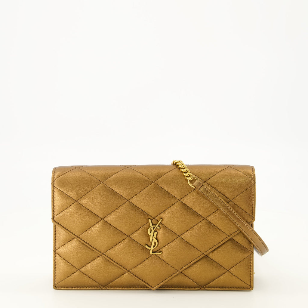 Cartera Paris de piel metalizada