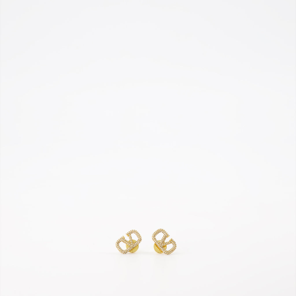 Vlogo Earrings, Valentino Garavani, gold crystals earrings, Swarovski crystals jewelry, Fall Winter 2025 collection