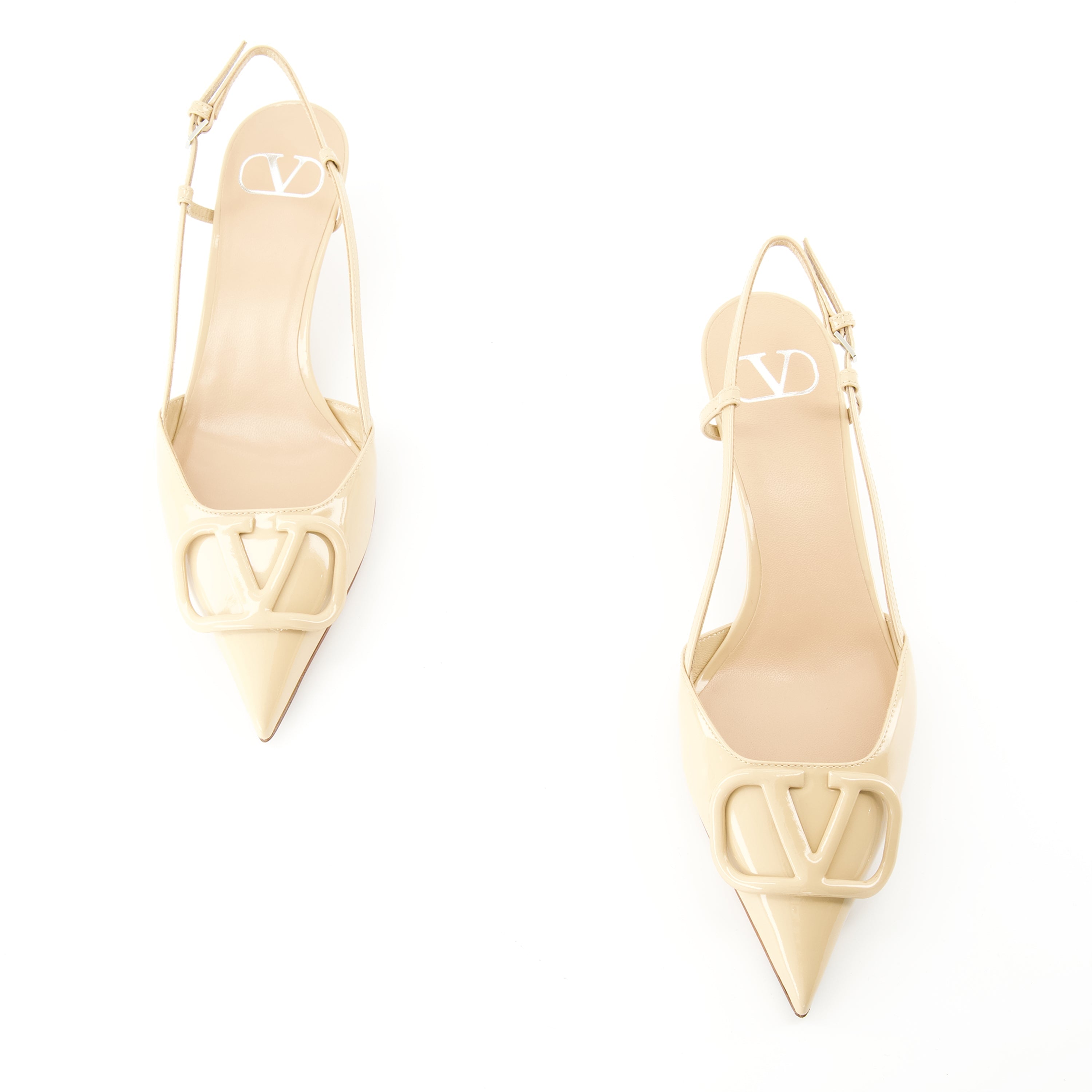 VLogo pumps, patent leather heels, Valentino Garavani, pointed toe pumps, adjustable ankle strap