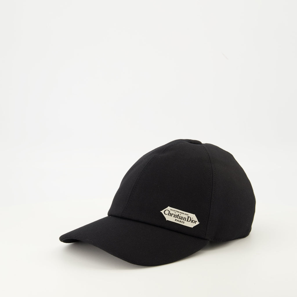Dior cap, black cotton cap, adjustable strap cap, Dior Oblique cap, elegant baseball cap