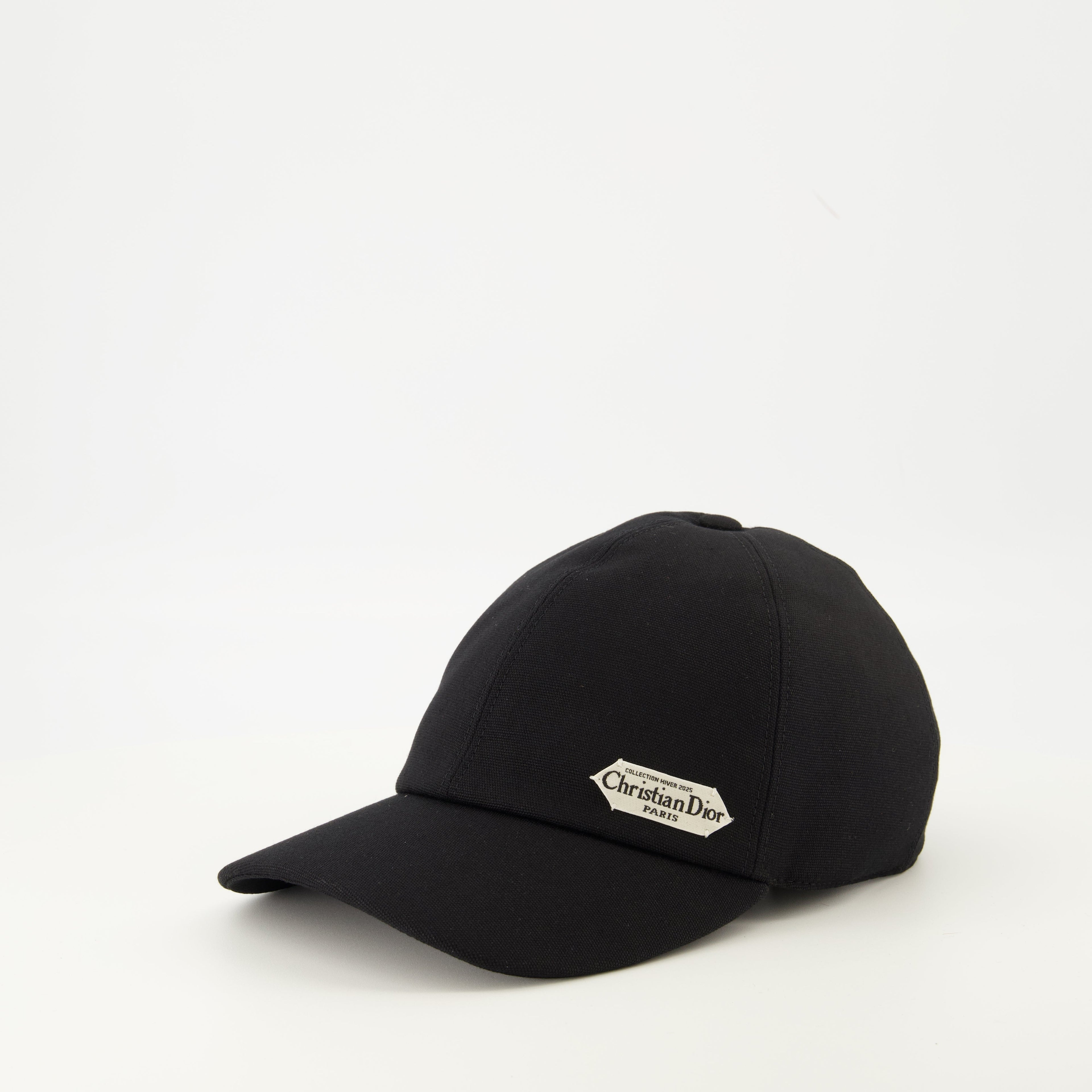 Dior cap, black cotton cap, adjustable strap cap, Dior Oblique cap, elegant baseball cap