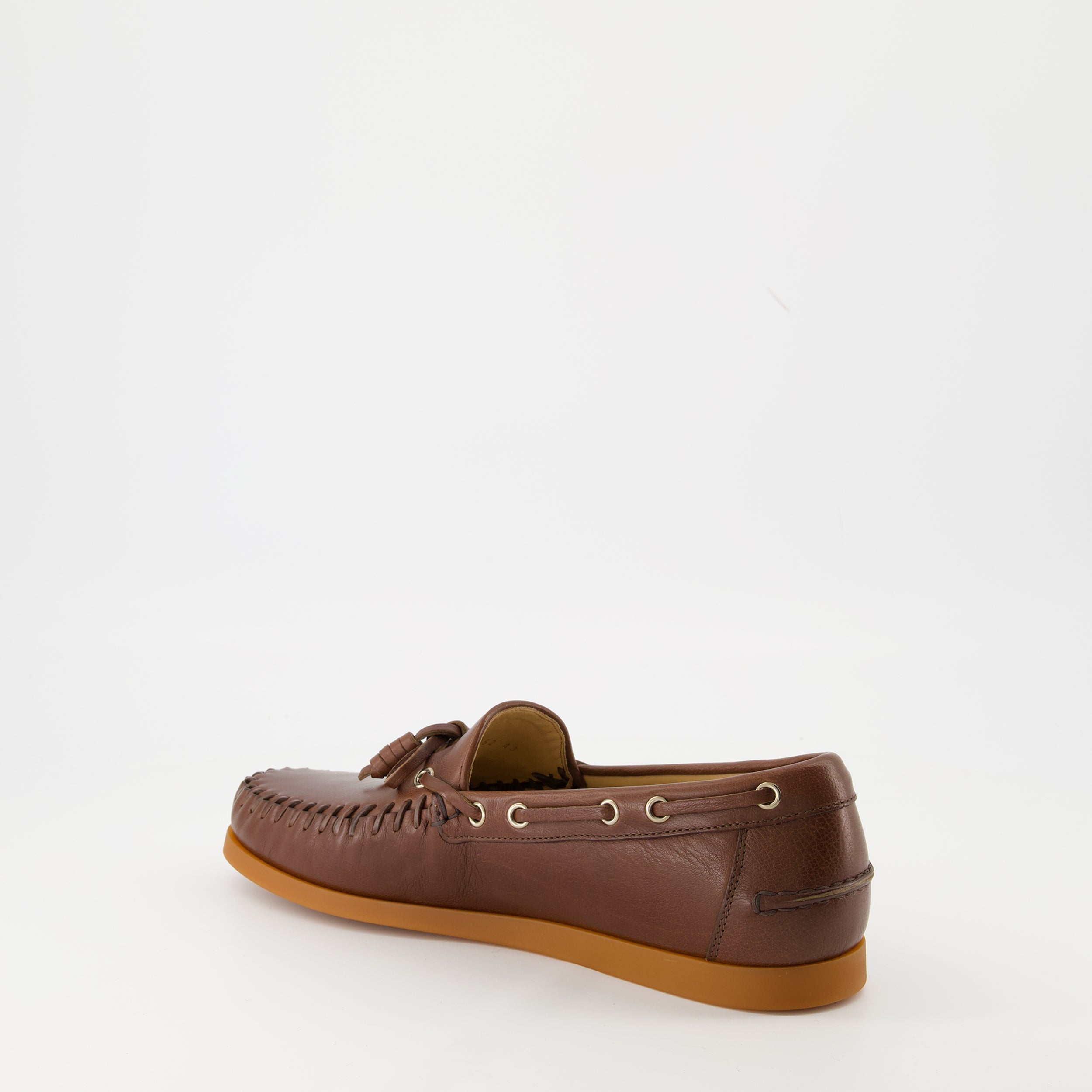 Palm Avenue boat shoes, Valentino Garavani, brown boat shoes, buffalo leather shoes, luxury footwear