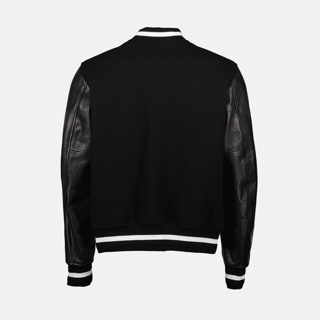 Imagem da jaqueta bomber Varsity 4G em couro e lã da Givenchy para homens - Temporada Primavera-Verão 2025 - Detalhe Vista 2