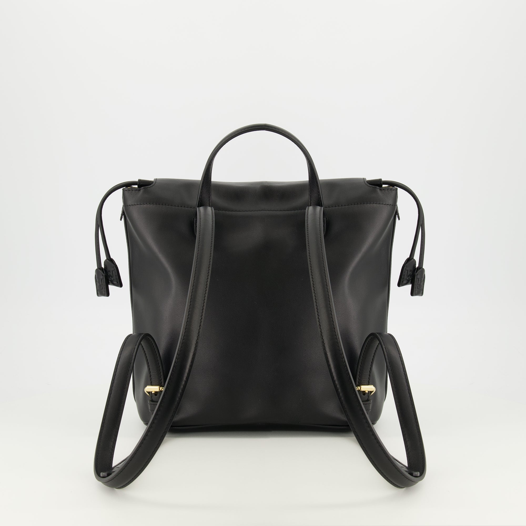 black leather backpack, Fendi backpack, luxury backpacks, designer backpack, calf leather bag