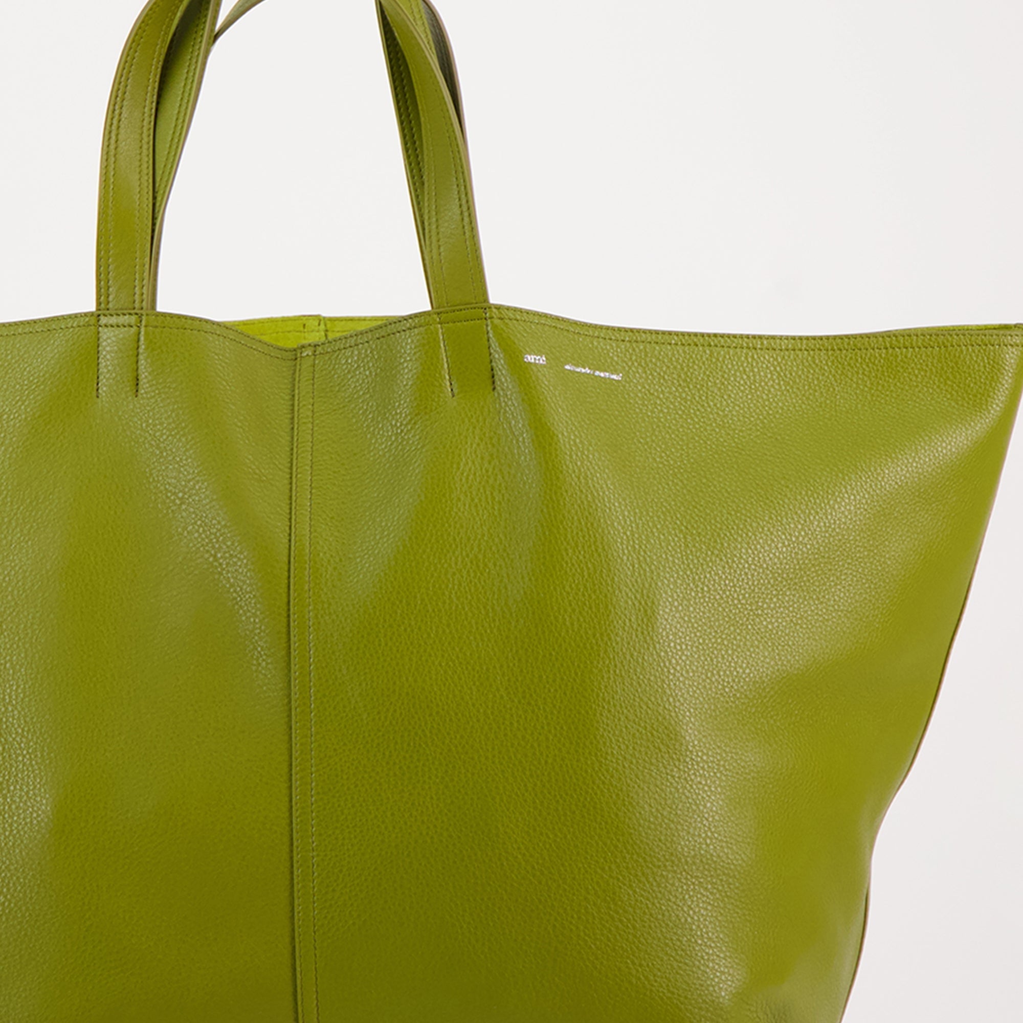 green tote bag, AMI Paris bag, unisex tote, leather handbag, stylish accessory