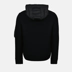 Moncler cardigan, zipped cardigan, black cardigan, men's outerwear, wool and nylon blend