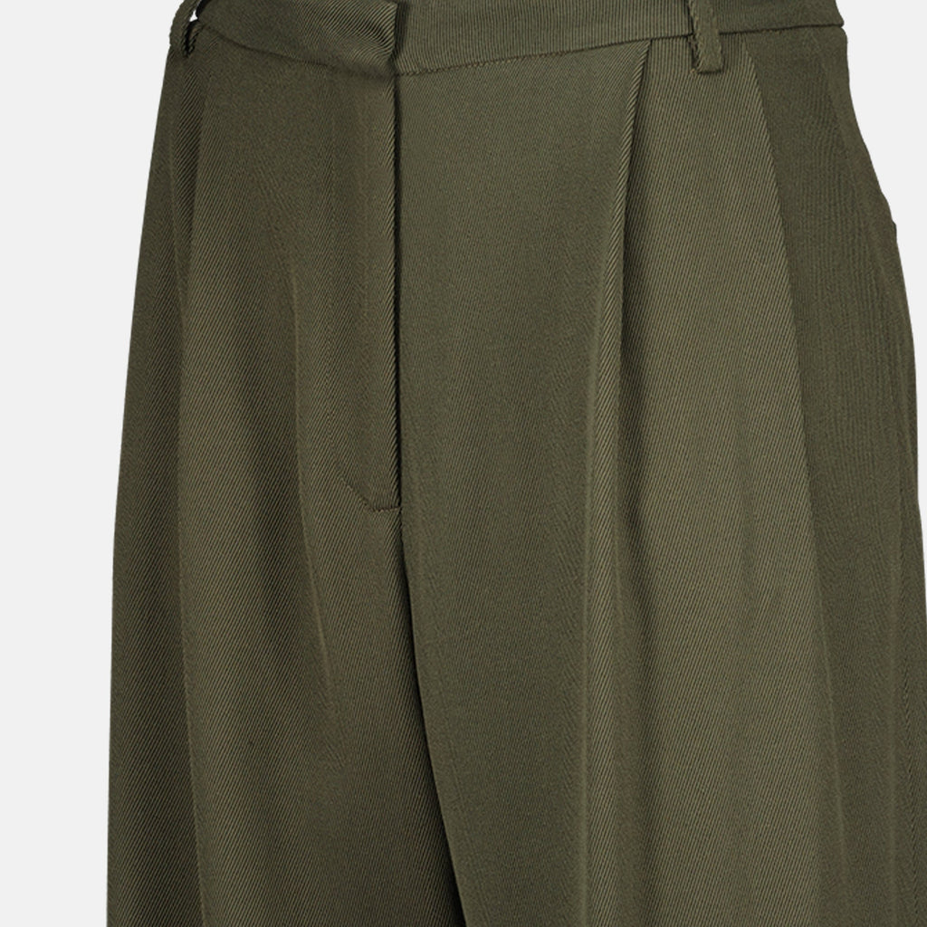 wide khaki pants, IRO, viscose wool blend, autumn-winter collection, high-waisted trousers