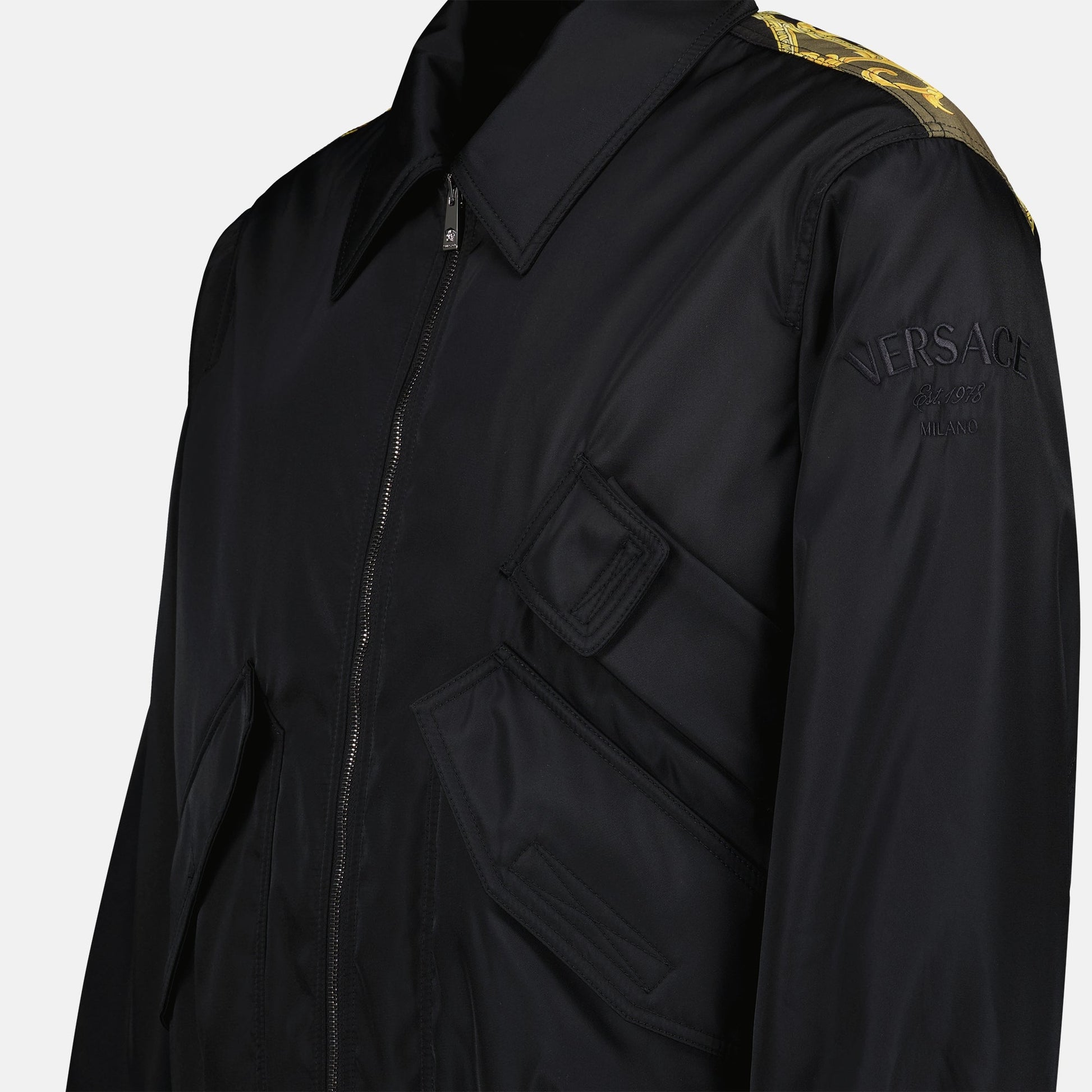 reversible jacket, Versace outerwear, luxury nylon jacket, men's fashion 2024, designer reversible clothing