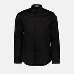 Dior black shirt, luxury cotton shirt, elegant men's shirt, high-end fashion, Autumn-Winter 2024 collection