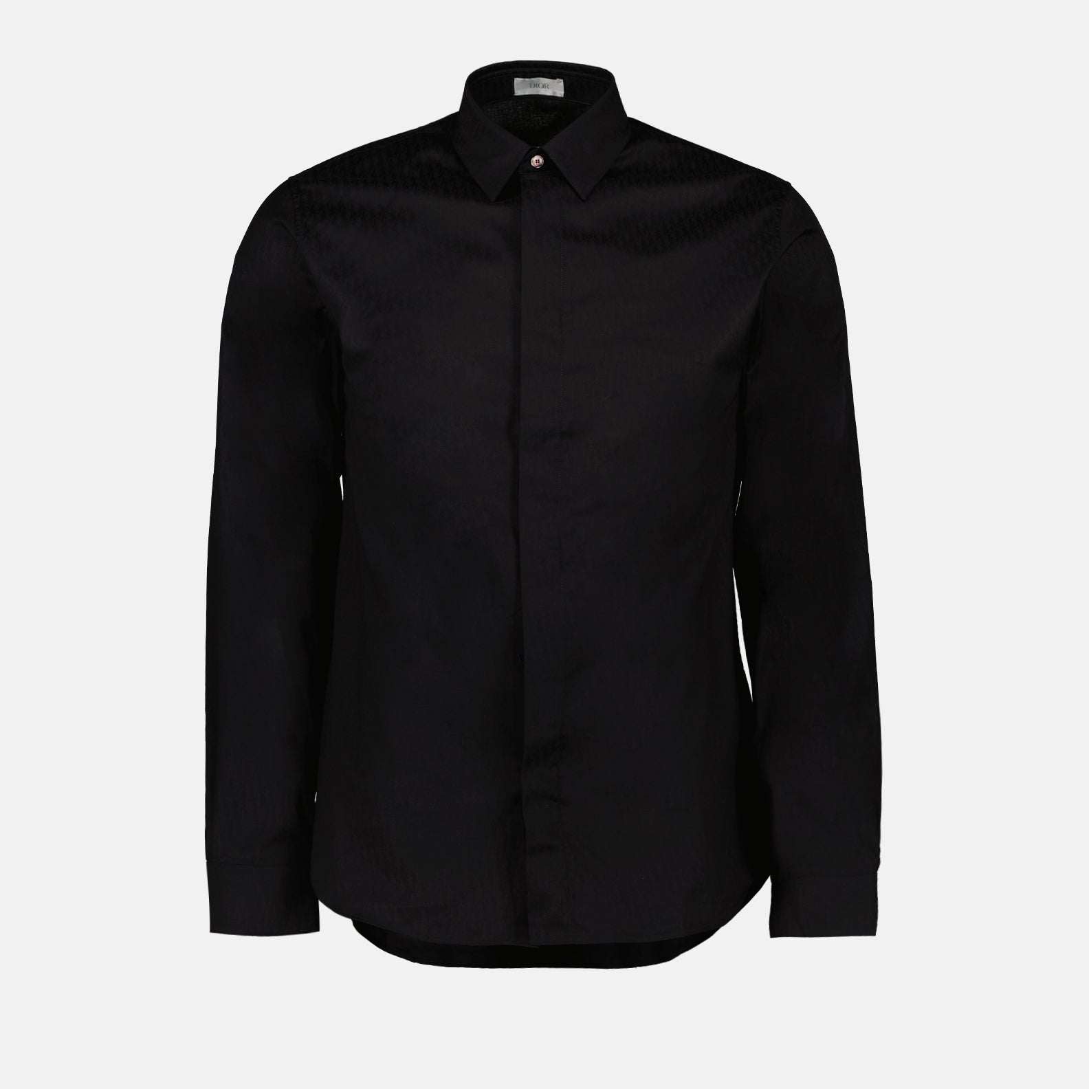 Dior black shirt, luxury cotton shirt, elegant men's shirt, high-end fashion, Autumn-Winter 2024 collection
