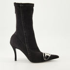 Image of Diesel Venus Denim Ankle Boots by Diesel for Women - Season Autumn-Winter 2024 - Right Side View