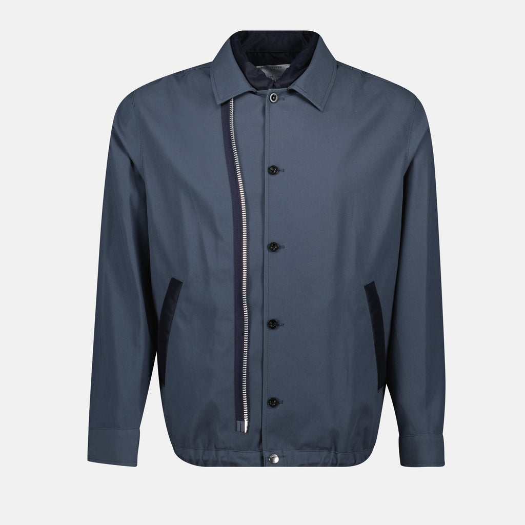 bomber jacket, blue-grey jacket, Sacai jacket, casual style jacket, Spring-Summer 2025