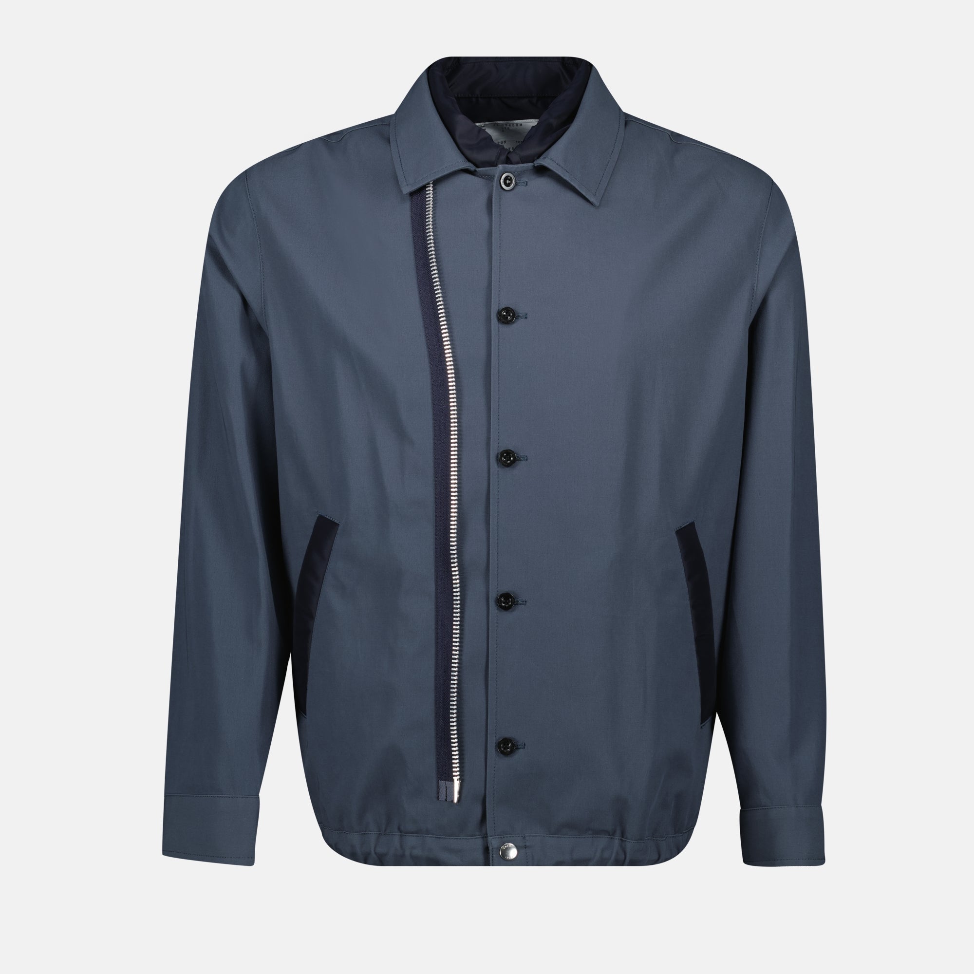 bomber jacket, blue-grey jacket, Sacai jacket, casual style jacket, Spring-Summer 2025