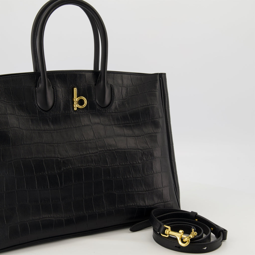 Rocking Horse tote bag, croc-effect leather bag, designer handbag, Burberry tote, luxury accessories