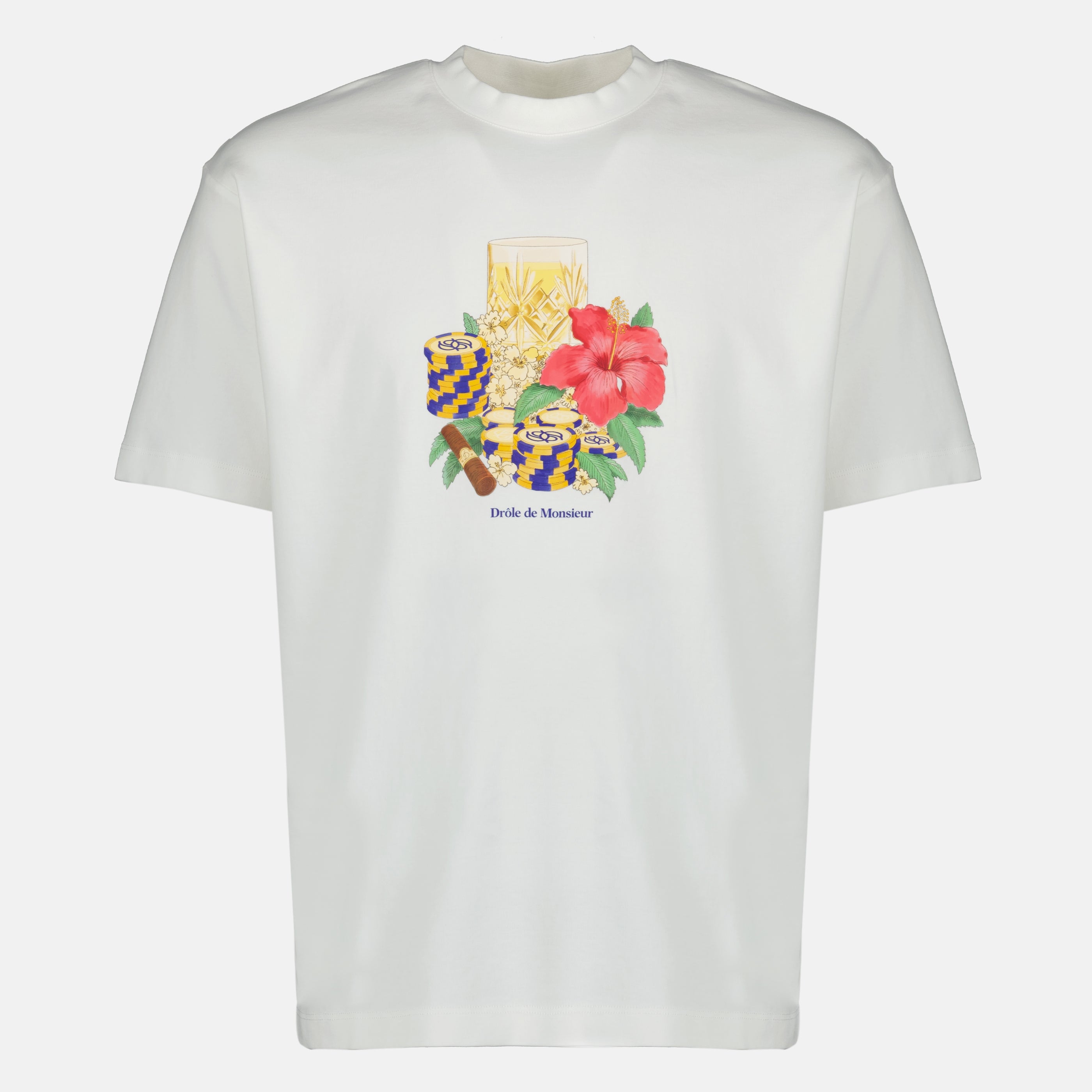Hibiscus Club White T-shirt - Drôle de Monsieur