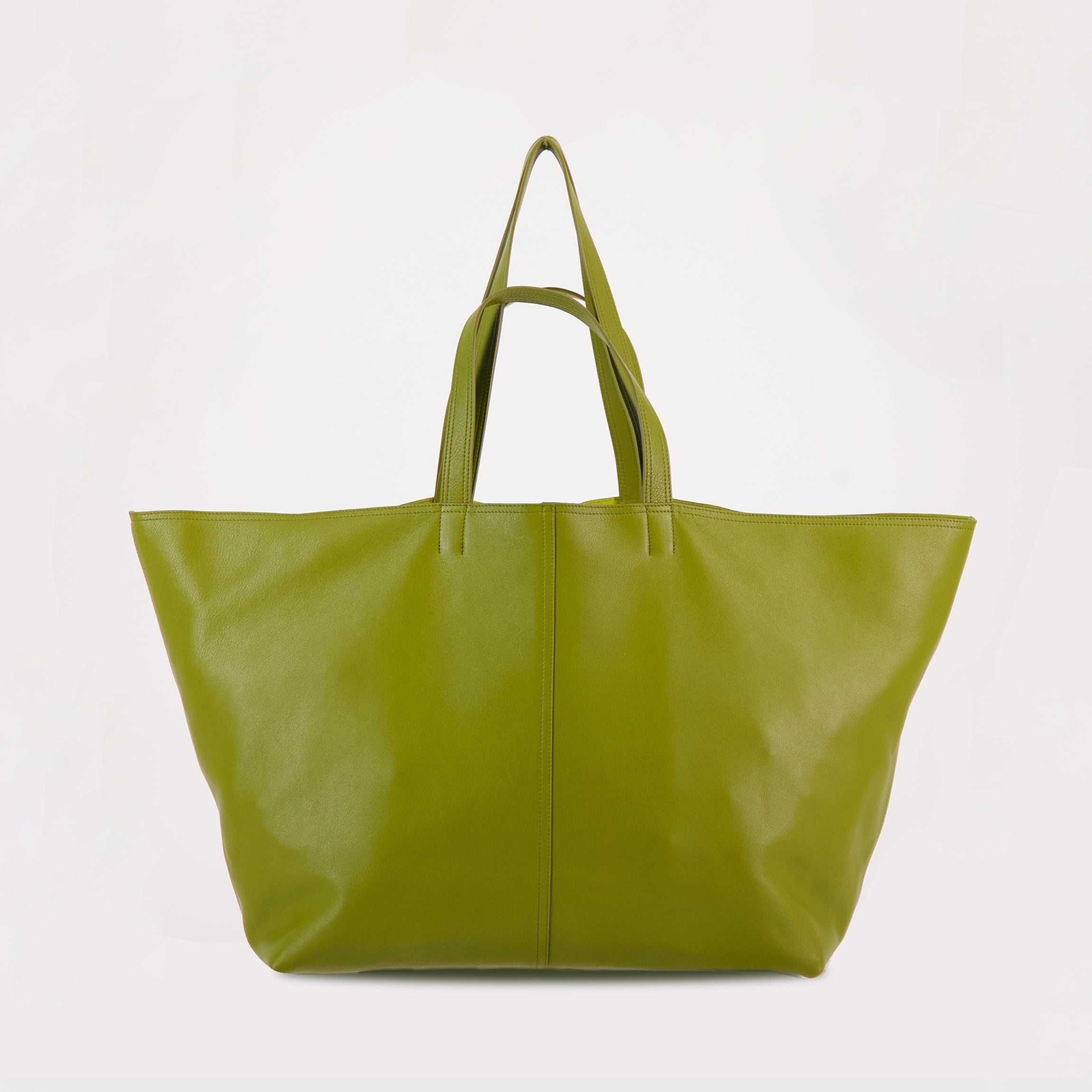 green tote bag, AMI Paris bag, unisex tote, leather handbag, stylish accessory