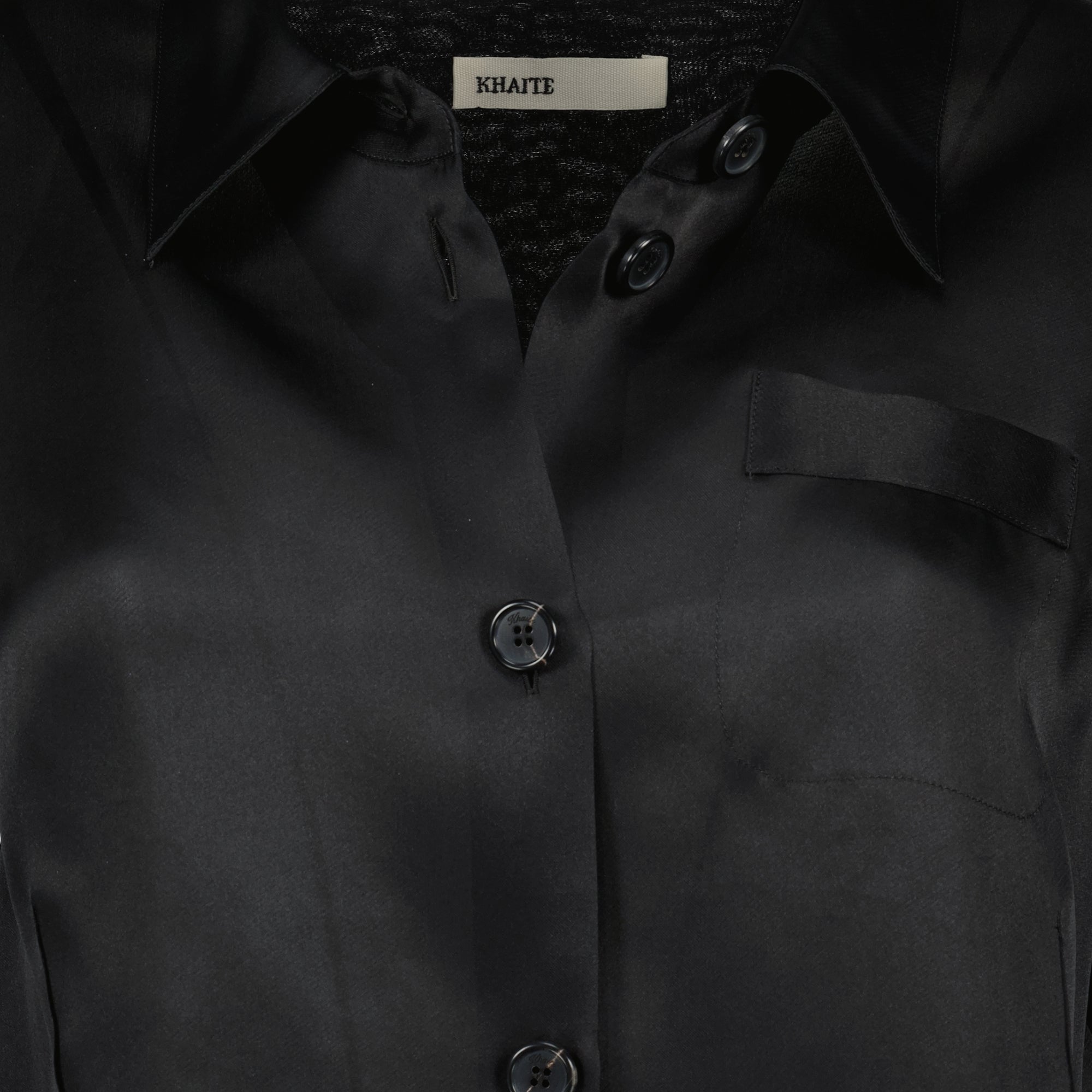 Keefe shirt, Khaite black shirt, silk shirt, women's fashion, Spring-Summer 2025 collection