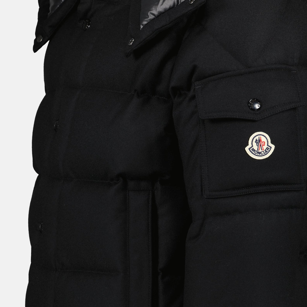 Versatile Black Wool Puffer Jacket