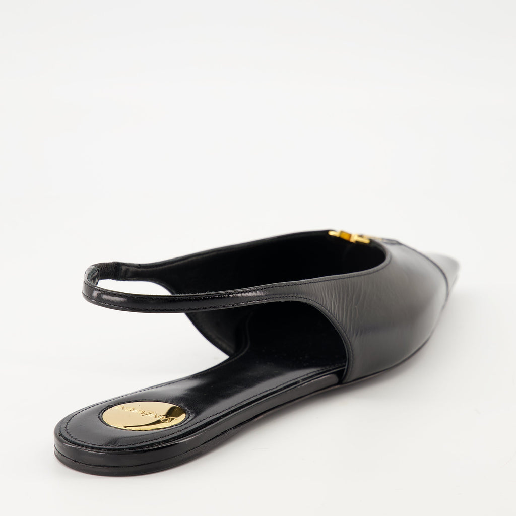 Babylone Slingbacks, Saint Laurent shoes, women's slingbacks, pointed toe shoes, black leather footwear