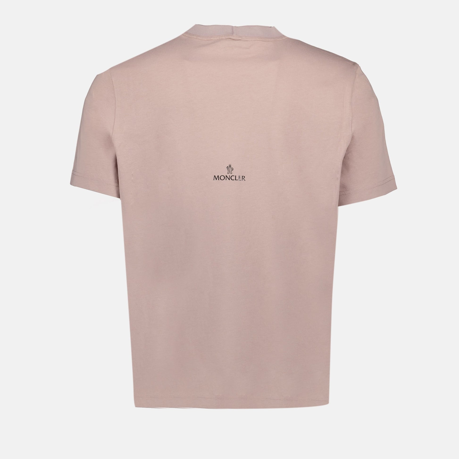 Moncler T-shirt, powder pink T-shirt, logo T-shirt, luxury casual wear, Moncler Autumn-Winter 2024