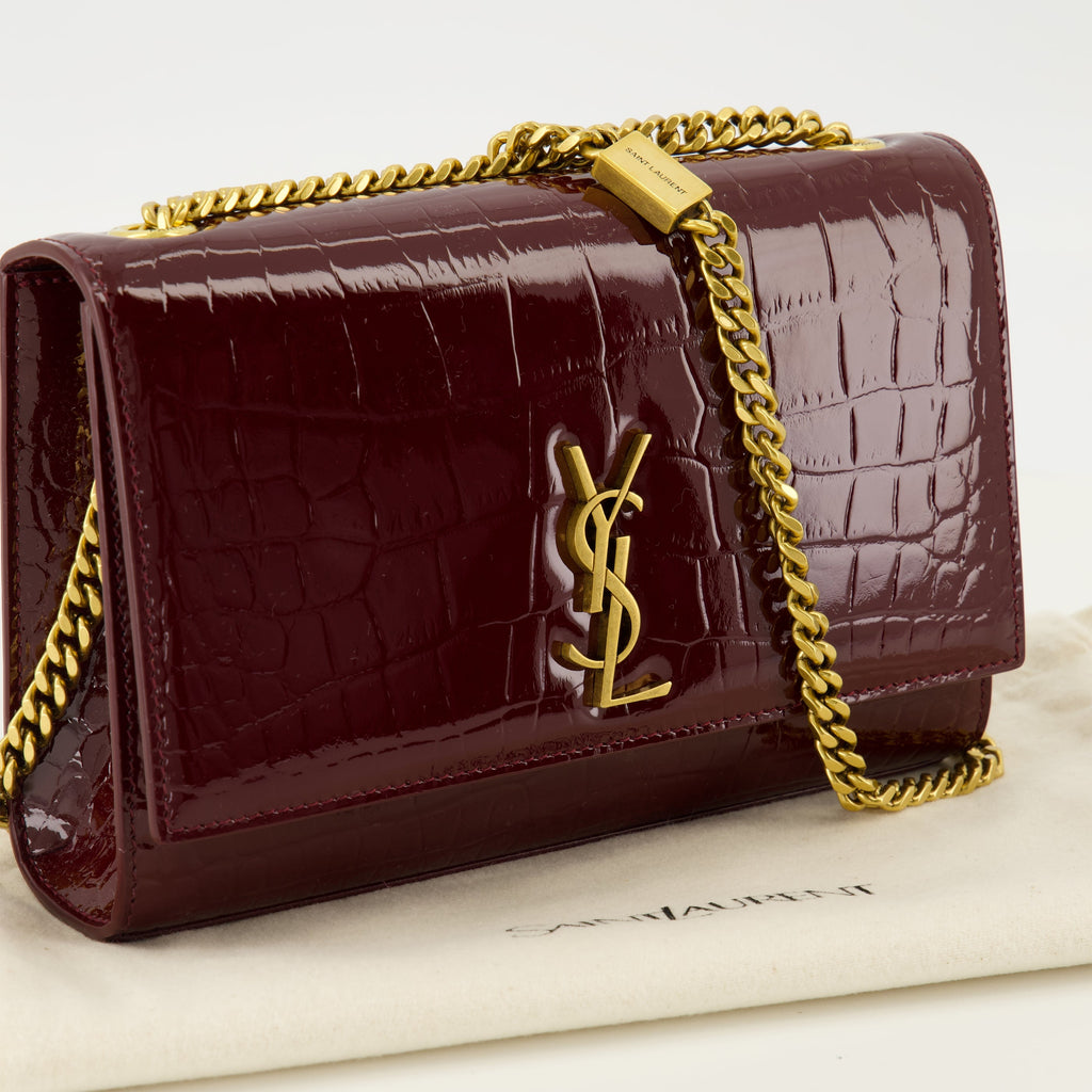 Nova Bolsa Kate Small em Couro Croco Bordeaux