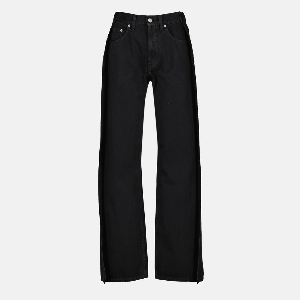 black denim jeans, straight cut jeans, MM6 jeans, autumn winter collection, five pocket design