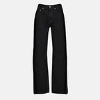 Image of Black Denim Straight Jeans by Mm6 for Women - Season Autumn-Winter 2025 - Front View