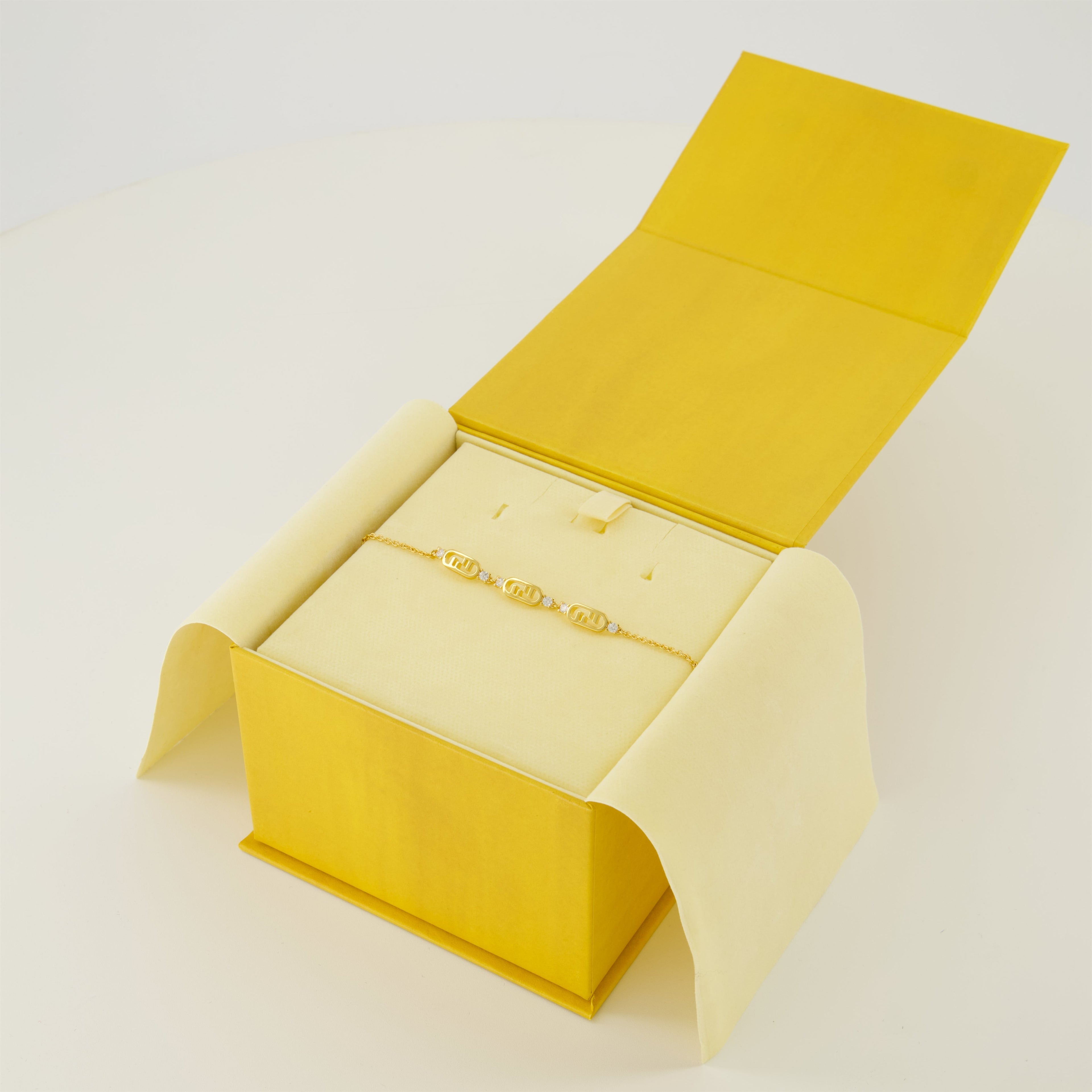 Fendi bracelet, O'Lock design, brass jewelry, crystal accessories, adjustable bracelet