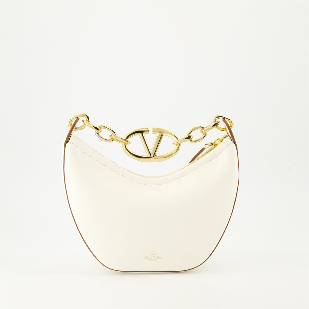 VLogo Moon Hobo Bag, Valentino Garavani Bag, White Leather Hobo, Designer Handbags, Luxury Accessories