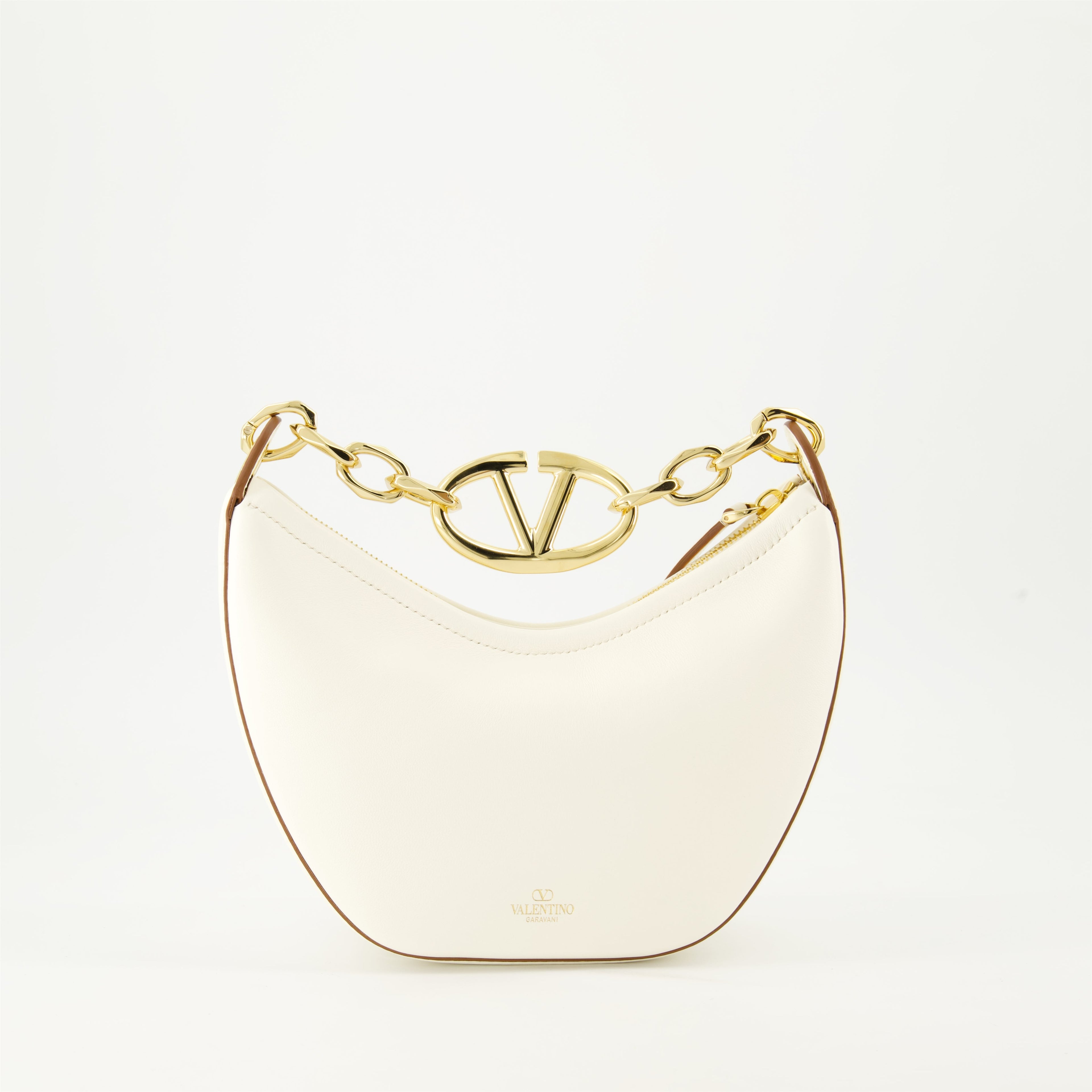 VLogo Moon Hobo Bag, Valentino Garavani Bag, White Leather Hobo, Designer Handbags, Luxury Accessories