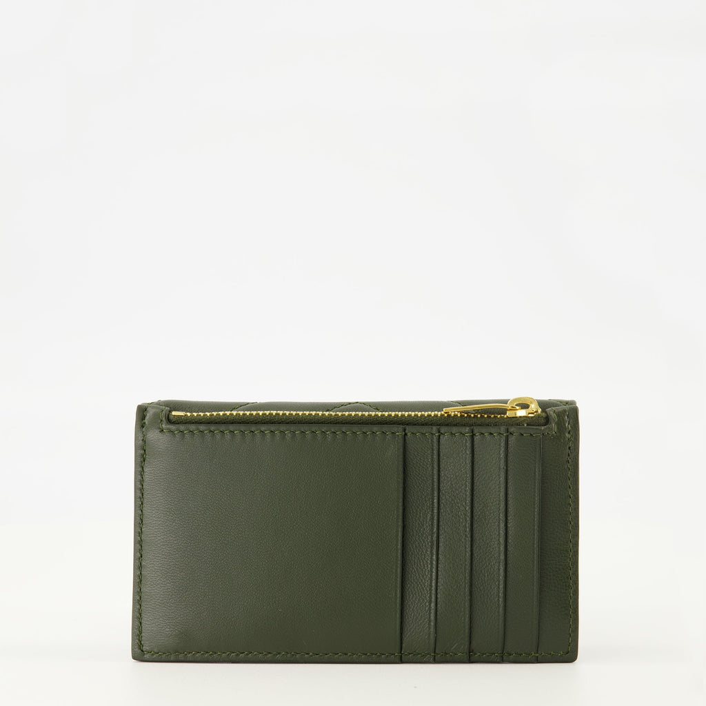 Image of Cassandre Fragments Dark Green Cardholder by Saint Laurent for Women - Season Autumn-Winter 2025 - Back View