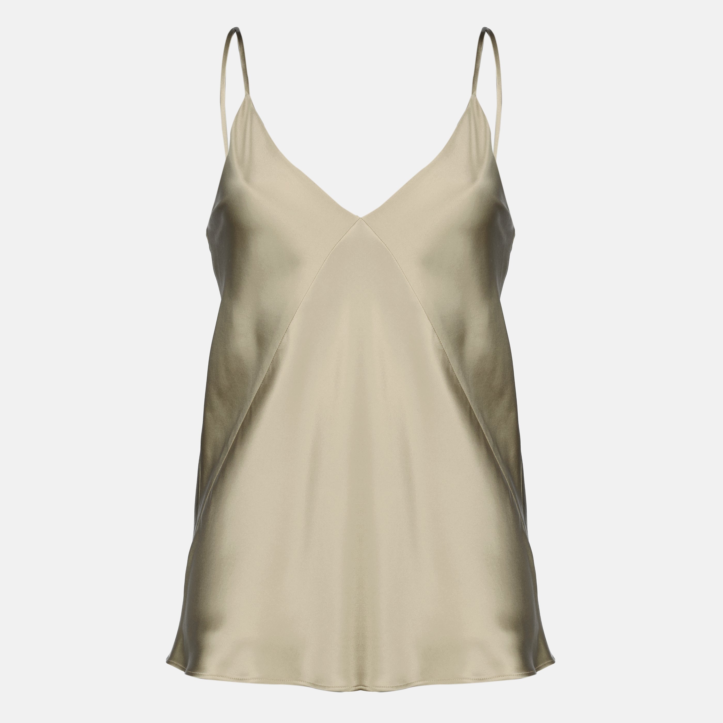 Top de seda satin beige