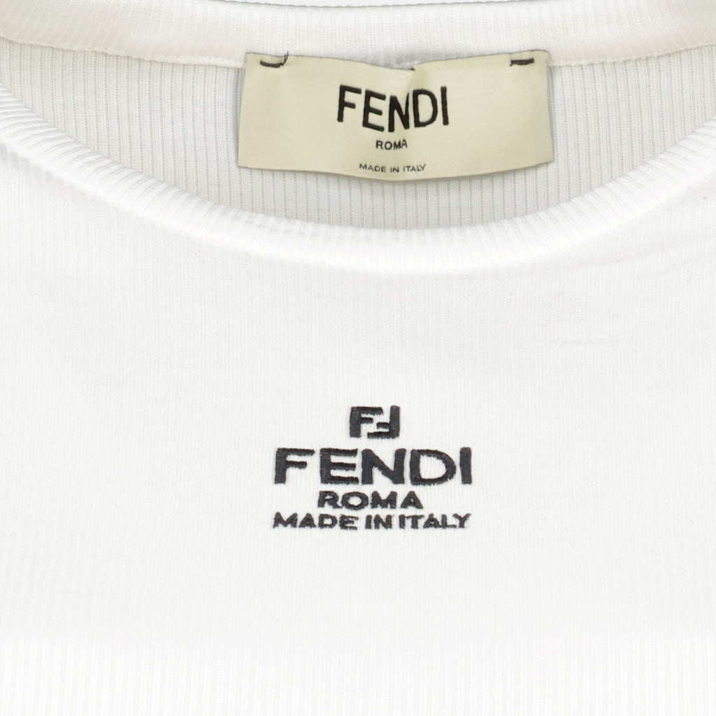Image of Fendi Roma White Crop Top by Fendi for Women - Season Spring-Summer 2026 - Detail View 2